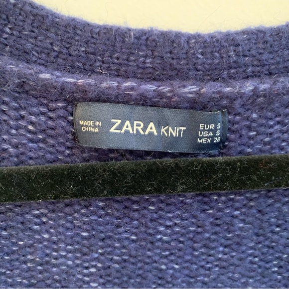 Zara Navy Blue Pearl Long Cardigan Size Small - Picture 6 of 9